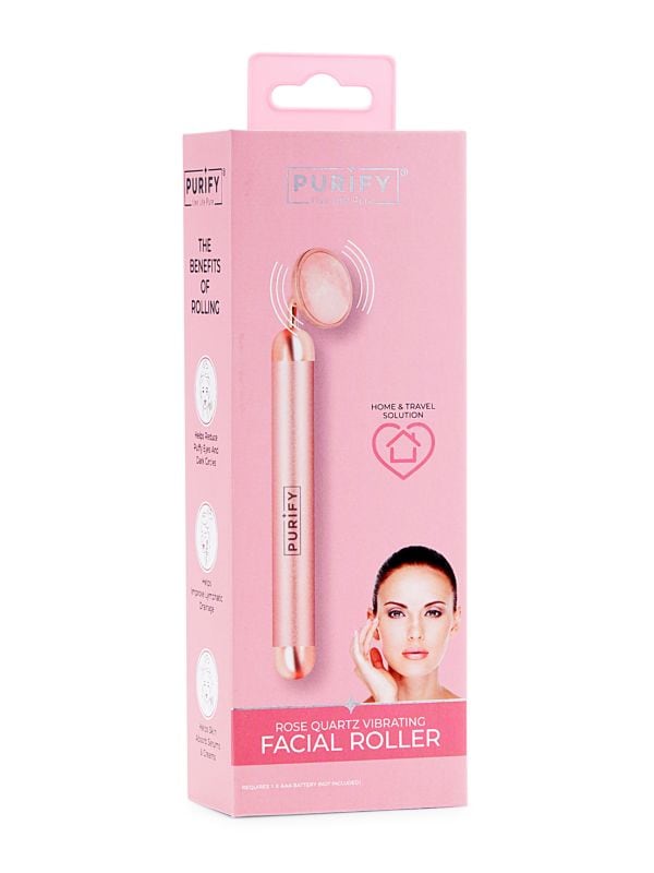 Purify Rose Quartz Vibrating Facial Roller Purify-nyc