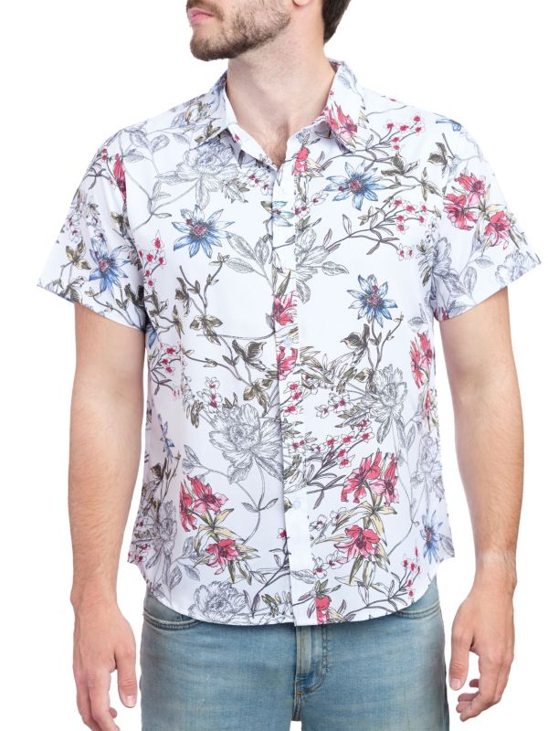 Рубашка на пуговицах с коротким рукавом и цветочным принтом Saryans Arthur