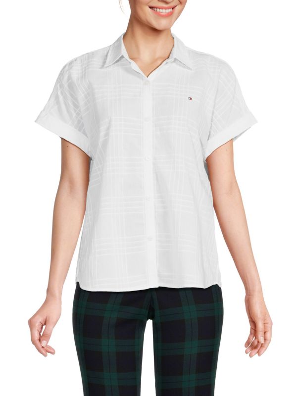Женская Хлопковая Рубашка на Пуговицах Tommy Hilfiger Tommy Hilfiger