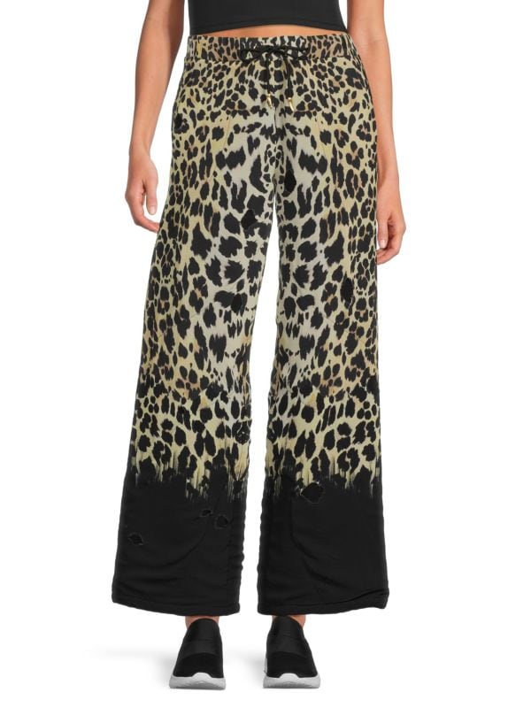 Широкие брюки с леопардовым принтом Nimale Roberto Cavalli