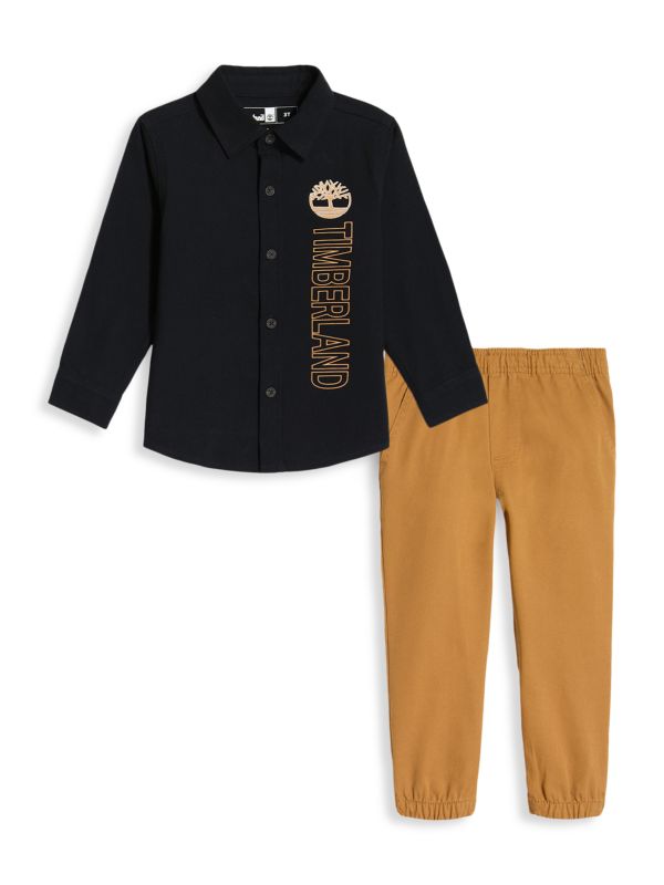 Комплект из двух предметов: рубашка и брюки с логотипом для маленького мальчика Timberland