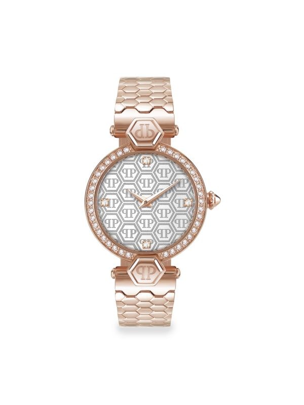 Часы Plein Couture 32MM IP из розового золота и серебристого цвета с браслетом из нержавеющей стали Philipp Plein