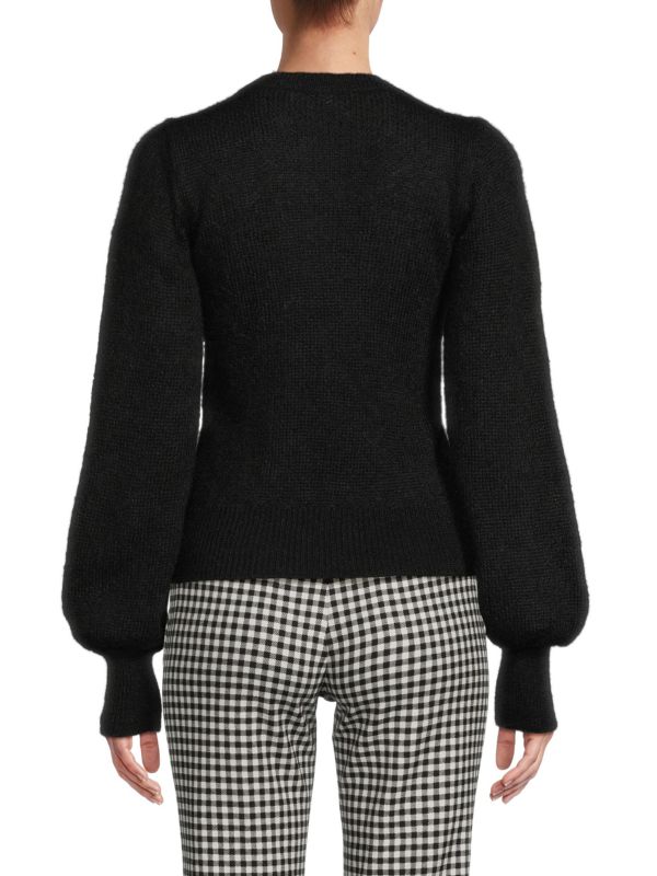 Женский Свитер REDValentino Swiss Dot Wool Blend Puff Sleeve REDValentino