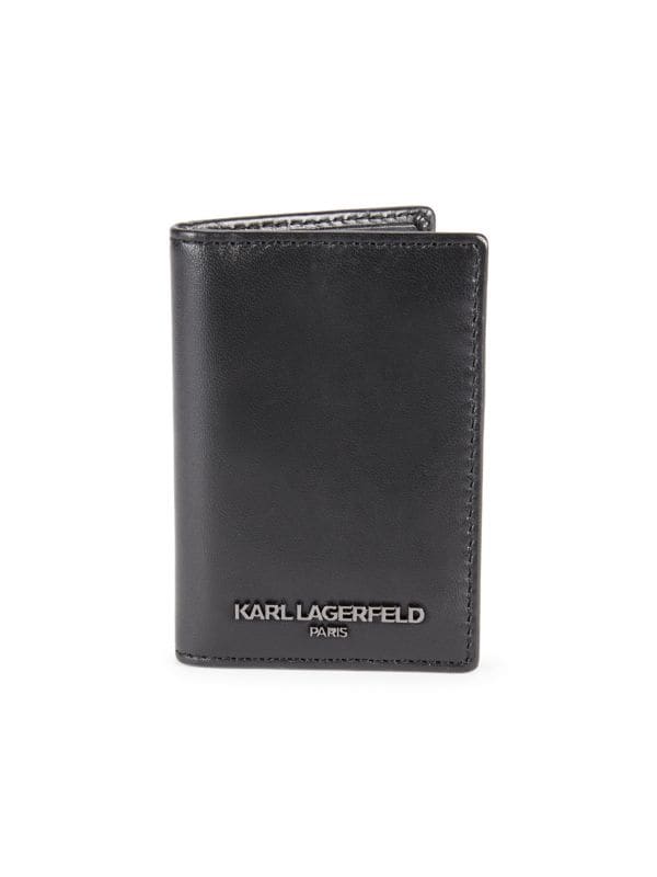 Двойной кожаный футляр для визиток Karl Lagerfeld Paris