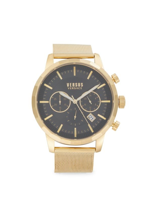 Часы-хронограф из нержавеющей стали 46 мм с ионным покрытием золотистого цвета Versus Versace