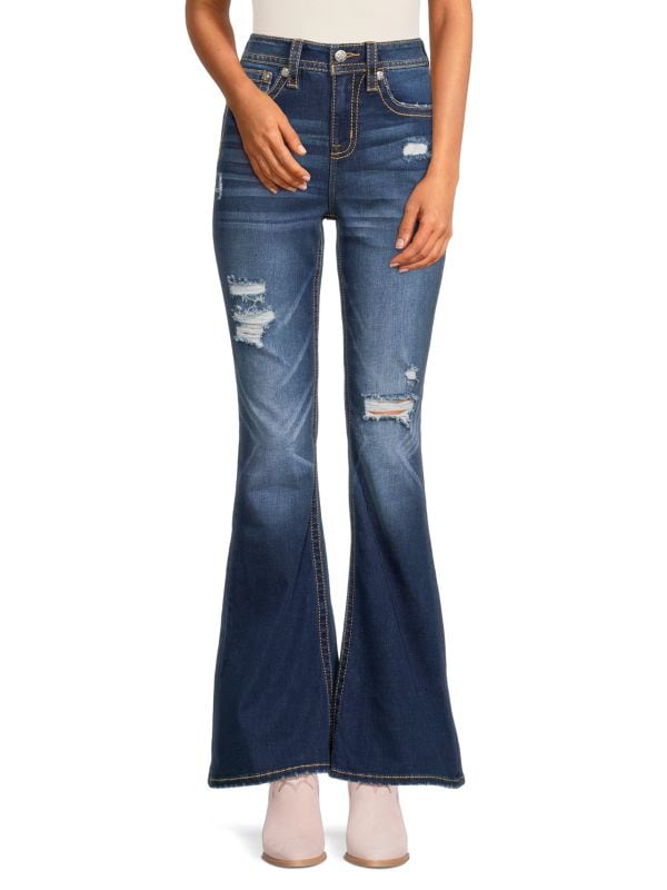 Расклешенные джинсы с высокой посадкой Miss Me