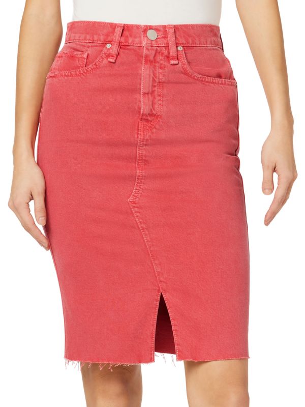 Реконструированная джинсовая юбка длиной до колена Hudson