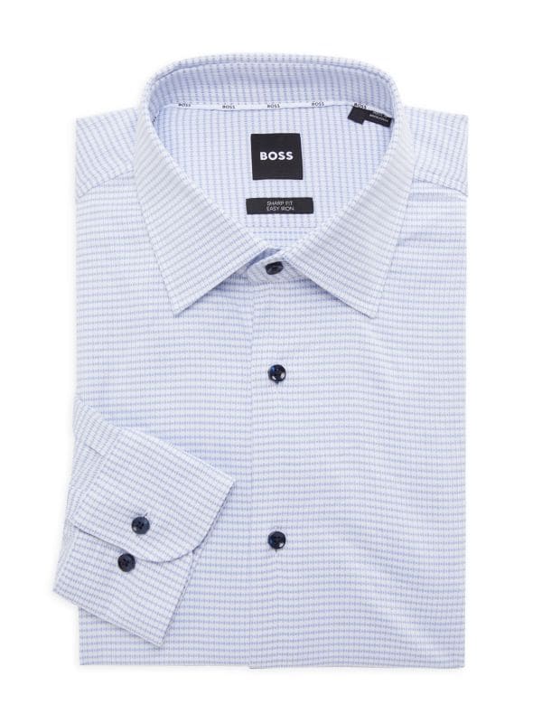Классическая рубашка с узором Max Sharp Fit BOSS