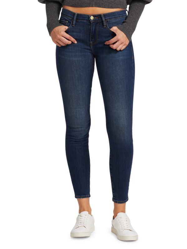 Укороченные эластичные джинсы Le Skinny de Jeanne с низкой посадкой FRAME