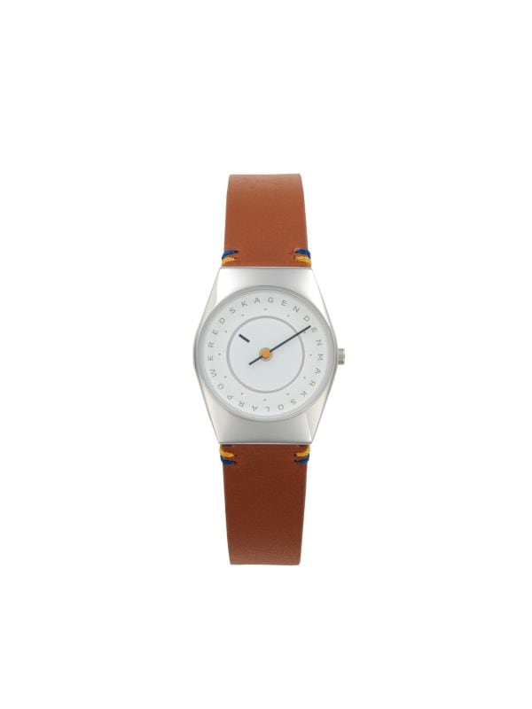 Часы Grenen Lille 26MM с солнечным механизмом из нержавеющей стали и кожи Skagen