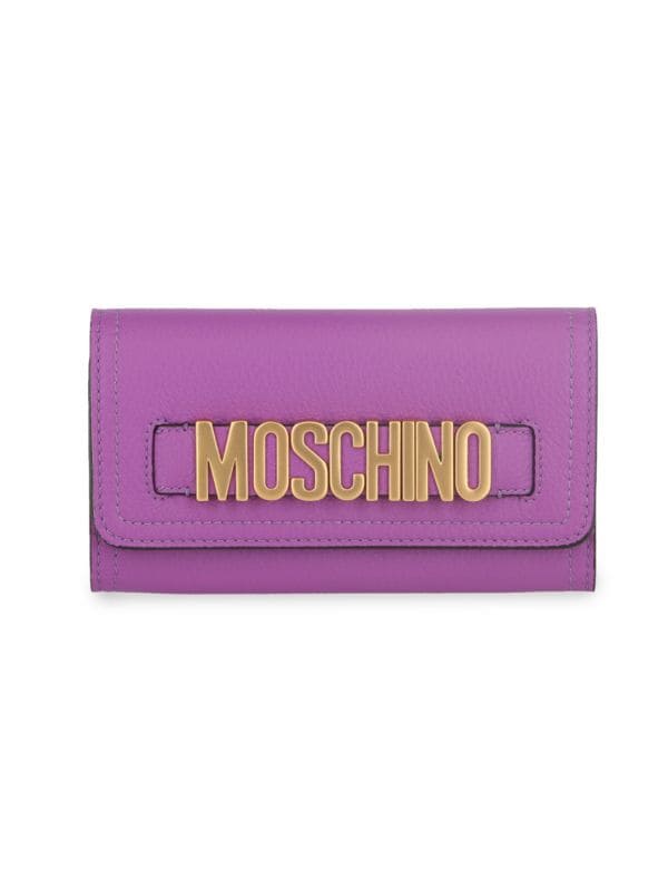 Компактный кожаный кошелек с логотипом Moschino