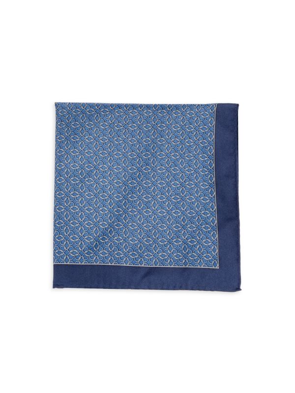 Шелковый нагрудный платок с геометрическим принтом Saks Fifth Avenue