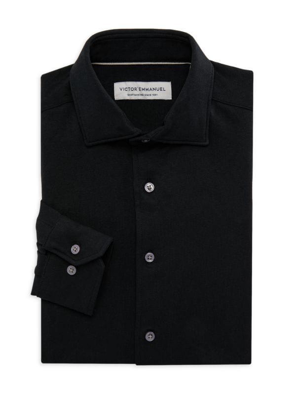 Однотонная трикотажная классическая рубашка Victor Emmanuel