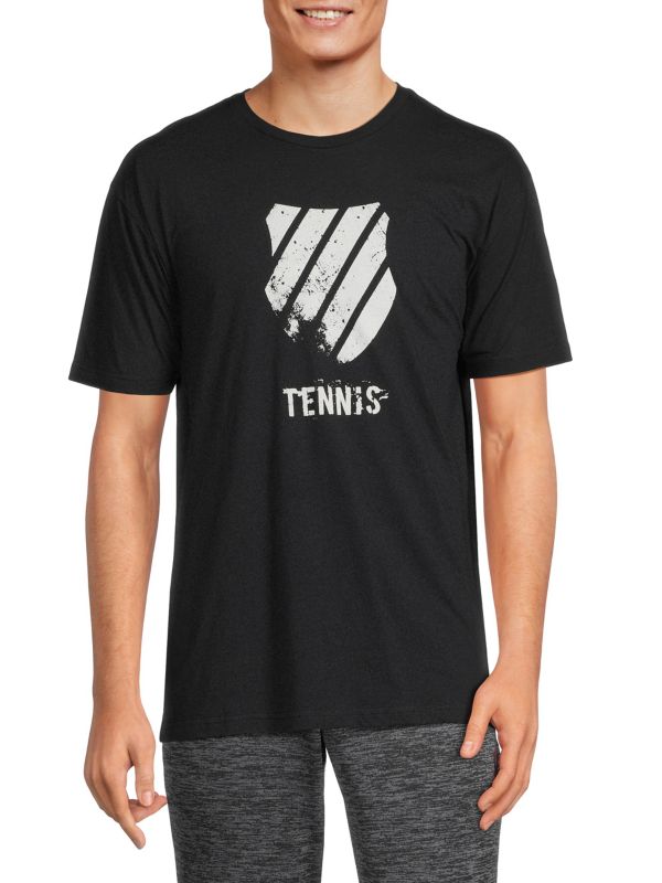 Футболка с потертым теннисным логотипом и графическим рисунком K-Swiss