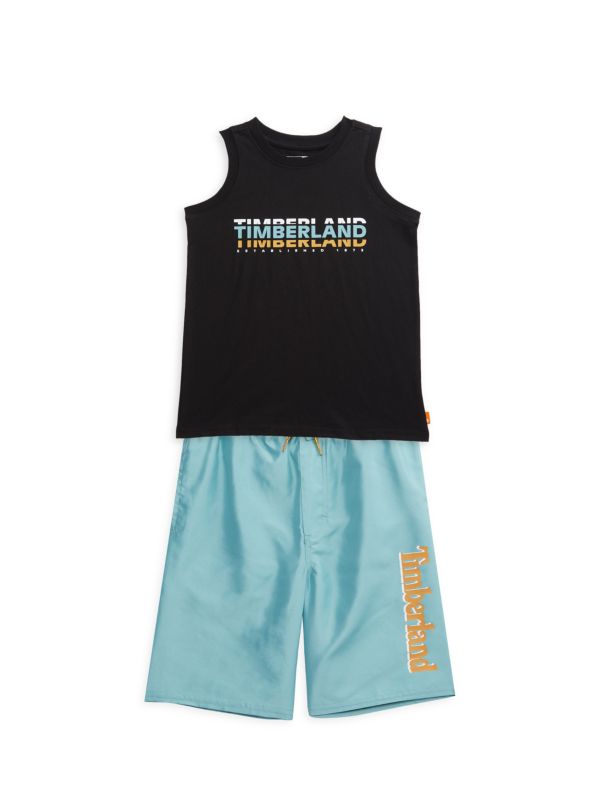 Комплект из двух частей: майка с логотипом и шорты для плавания для мальчика Timberland