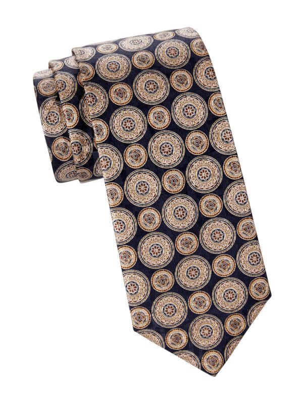 Шелковый галстук с медальоном Brioni