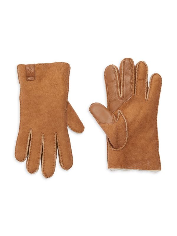 Whipstitch Shearling Lined Suede Gloves UGG