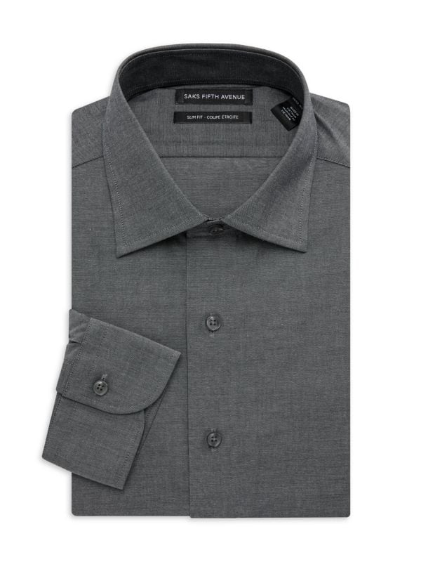 Классическая рубашка узкого кроя Crosshatch Saks Fifth Avenue