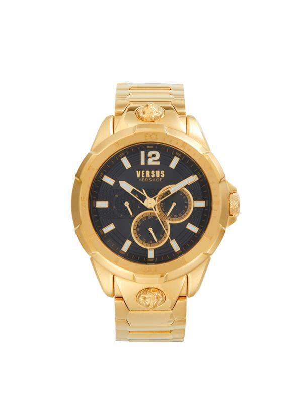 Часы с браслетом из нержавеющей стали 44 мм золотого цвета Versus Versace