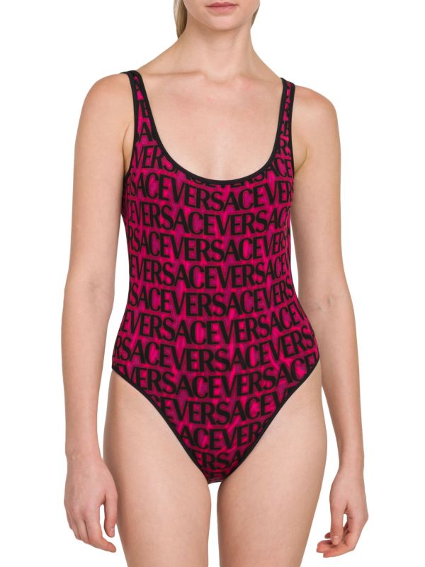 Сплошной купальник с логотипом Versace