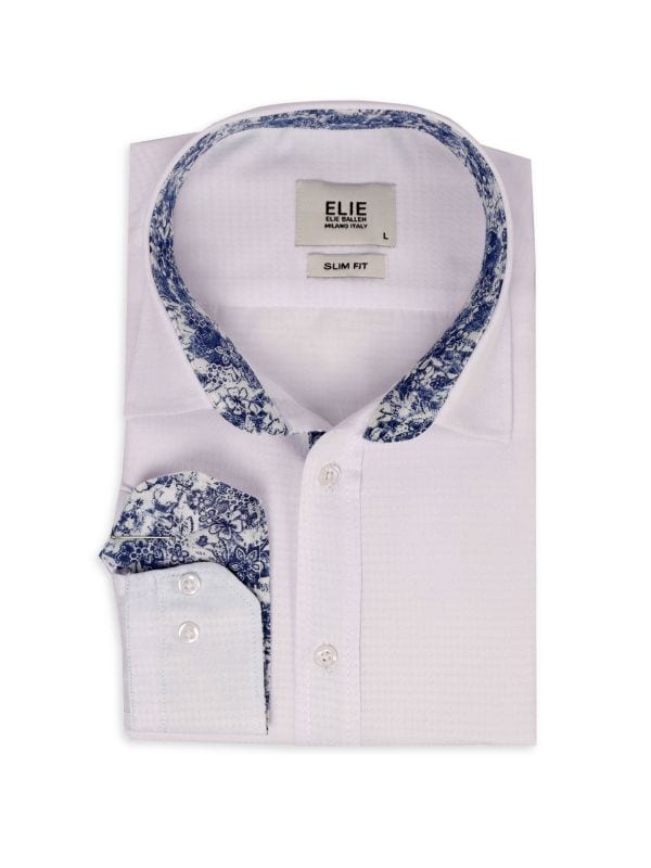 Жаккардовая классическая рубашка с цветочной отделкой Elie Balleh
