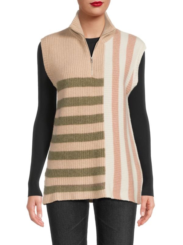 Ribbed Cashmere Quarter Zip Vest NAADAM