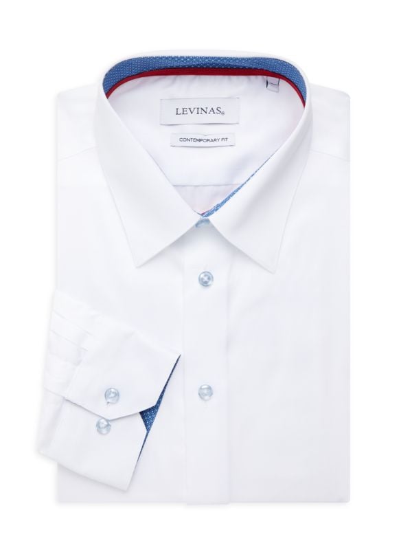 однотонная классическая рубашка современного кроя Levinas
