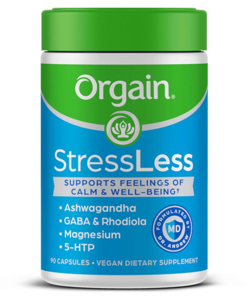 Веганская добавка StressLess с ашвагандой, ГАБА и магнием, 90 капсул Orgain