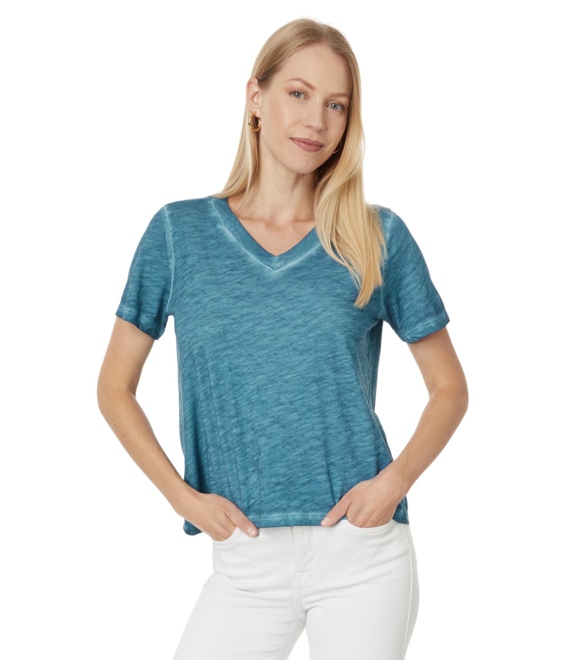 Женская Футболка Eileen Fisher V-Neck Short Sleeve Tee Eileen Fisher