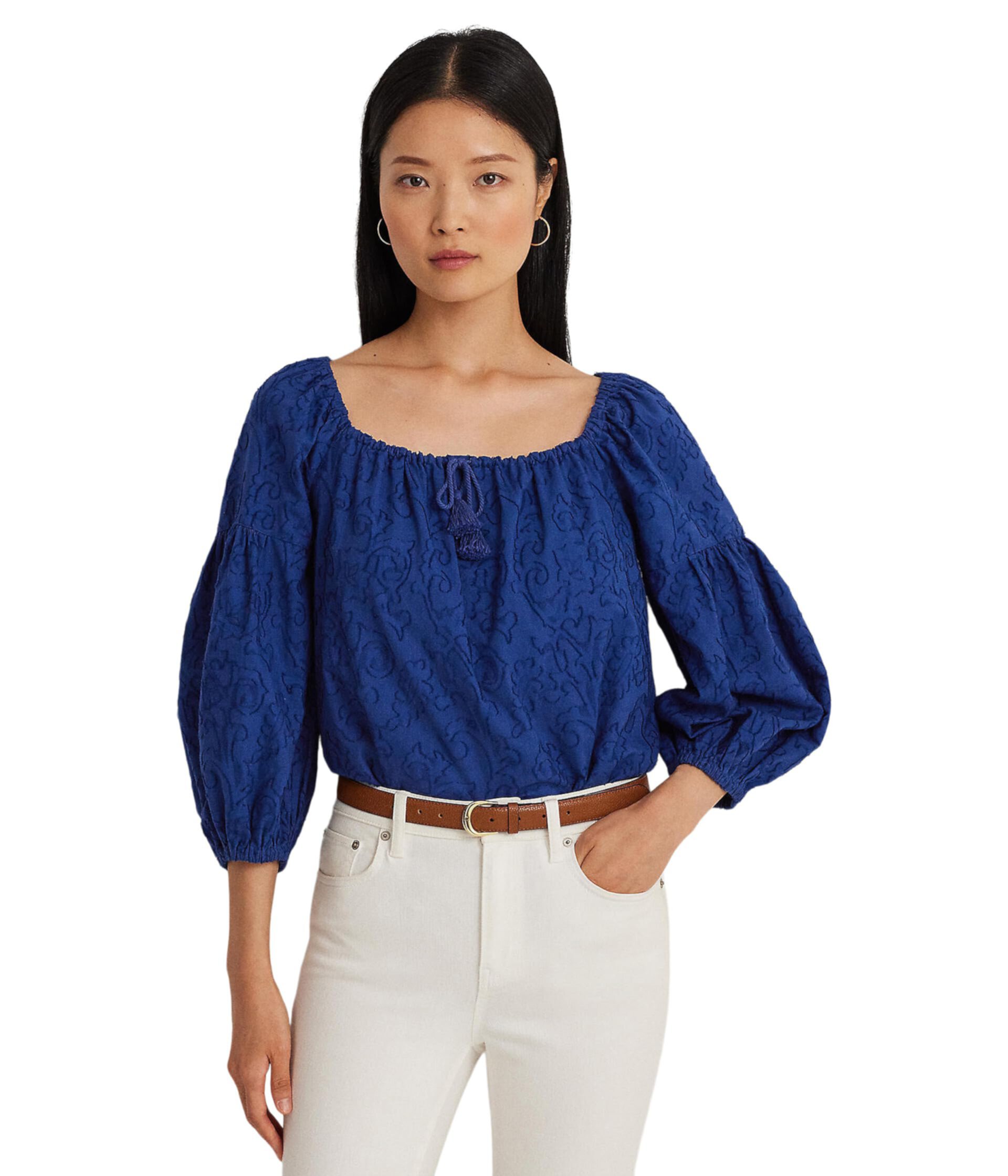 Paisley Cotton Jacquard Blouse LAUREN Ralph Lauren