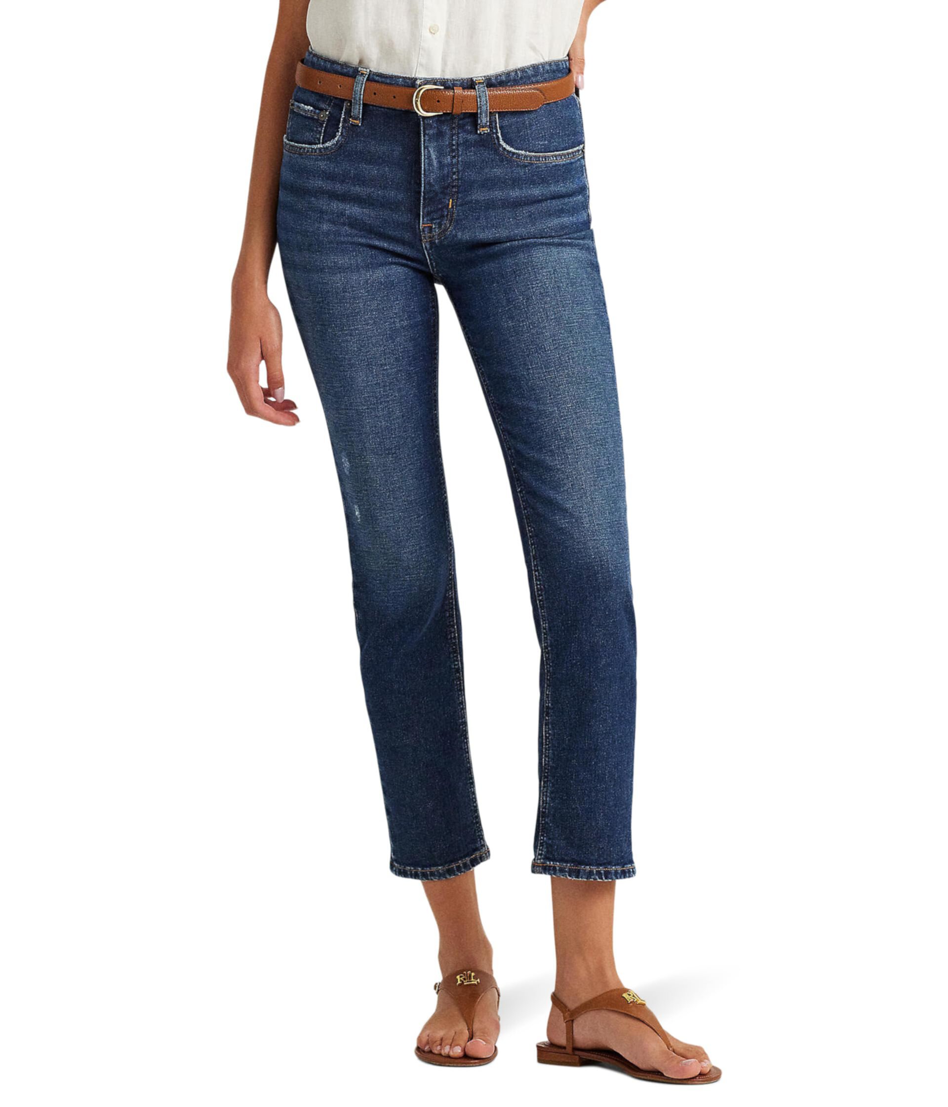 Прямые джинсы до щиколотки с высокой посадкой цвета Atlas Wash LAUREN Ralph Lauren