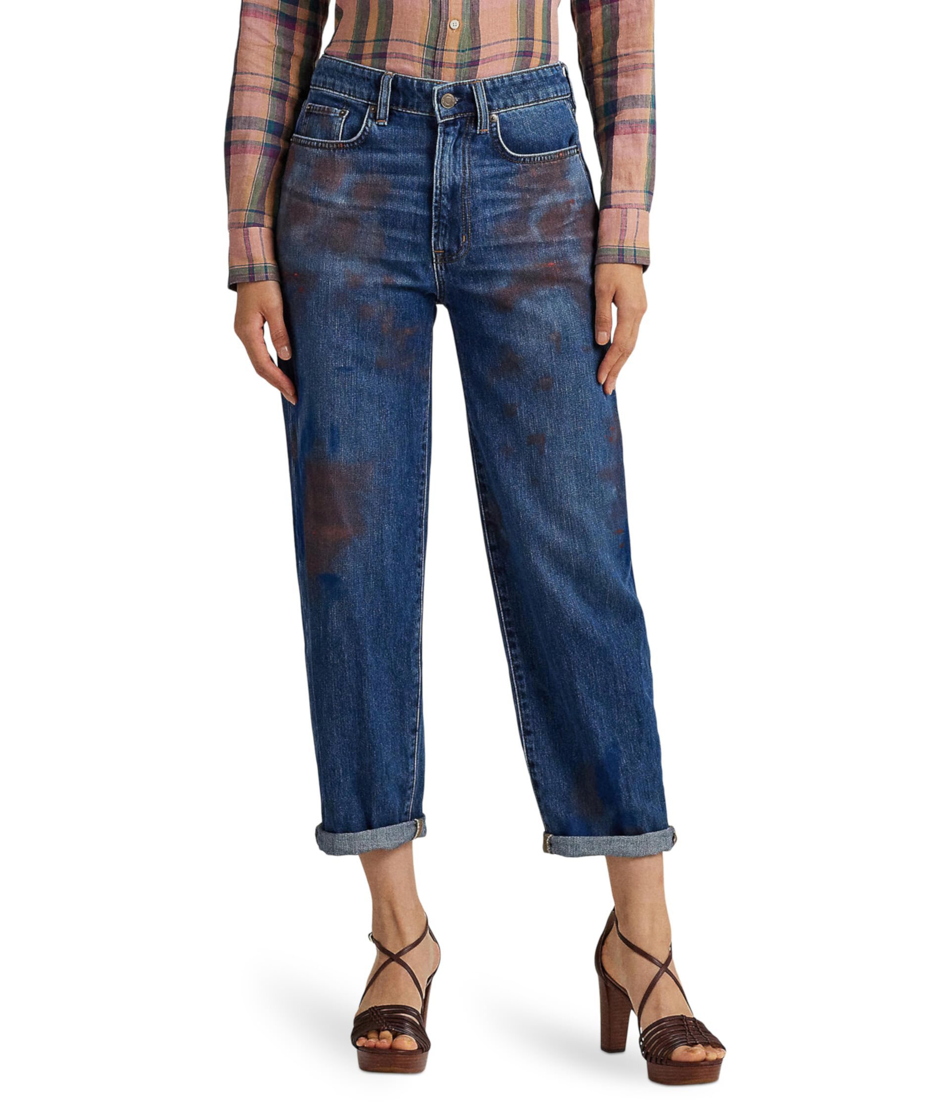Свободные укороченные джинсы с высокой посадкой цвета Atlas Wash LAUREN Ralph Lauren