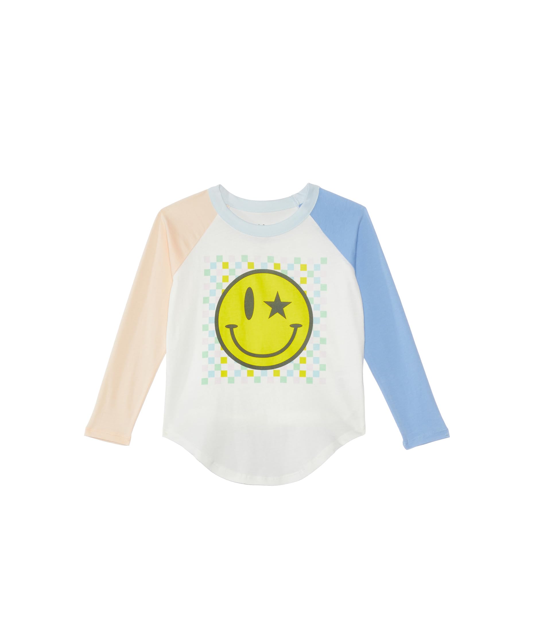 Клетчатая футболка со смайликом реглан (для малышей/маленьких детей) Chaser
