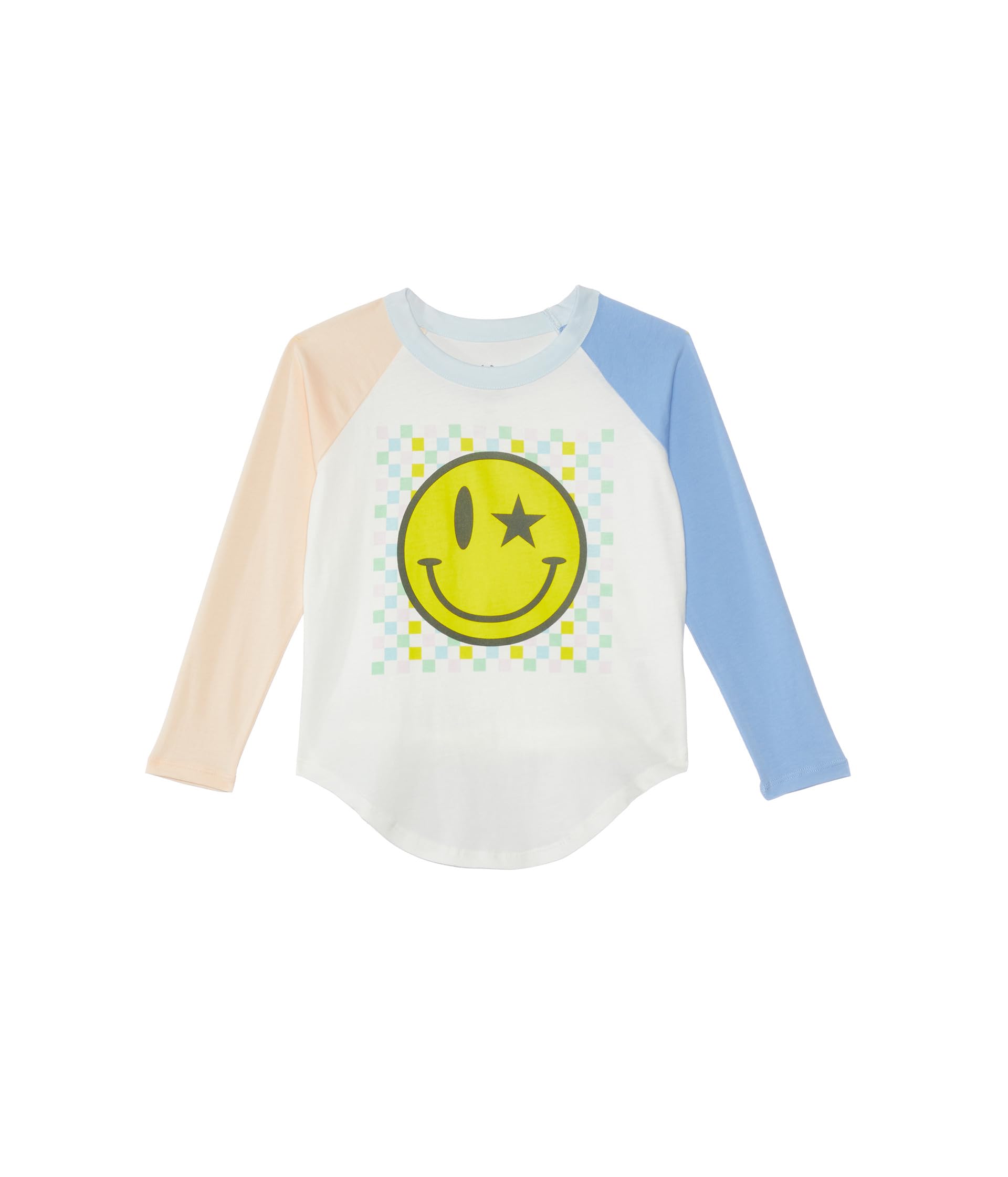 Футболка Chaser Для девочек Checkered Smiley Raglan Tee (Big Kids) Chaser