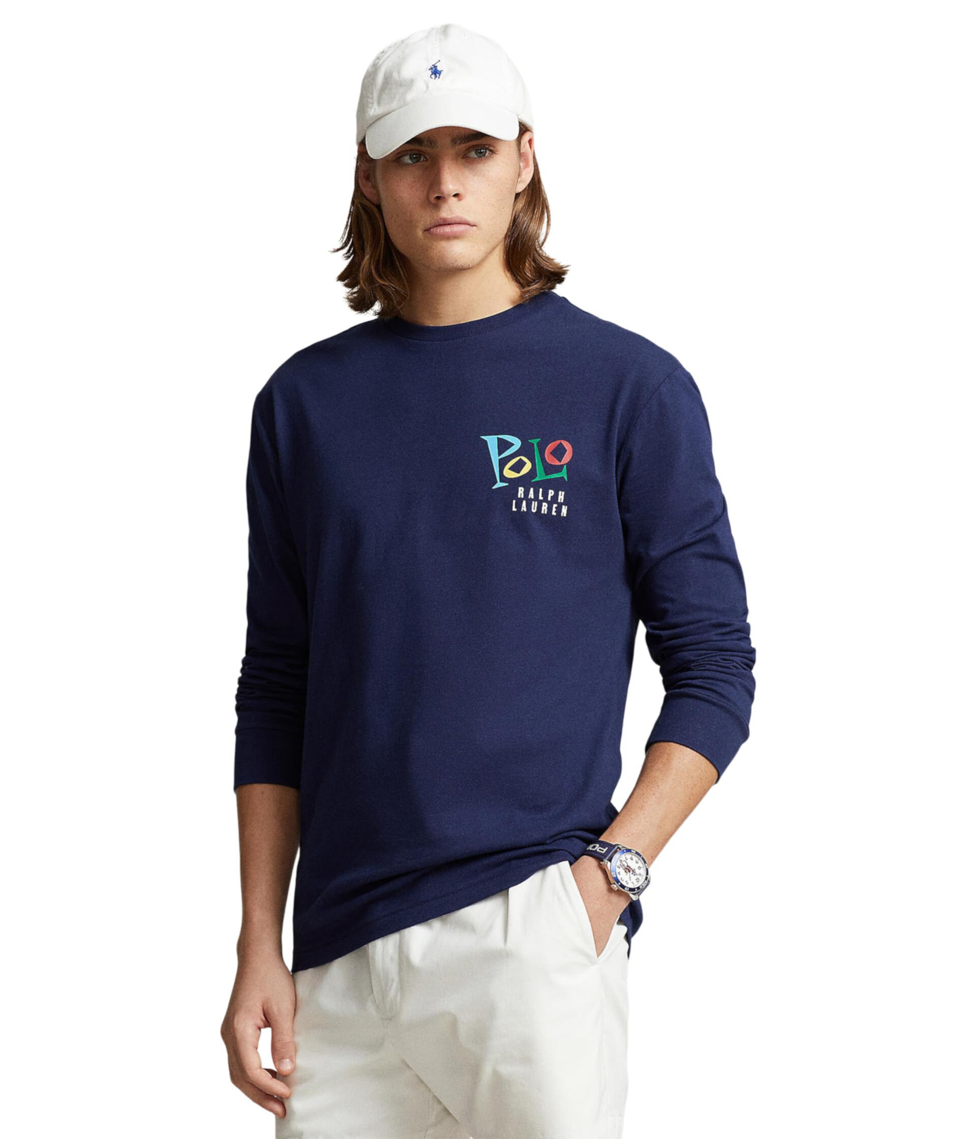 Классическая трикотажная футболка с принтом «Джаз» Polo Ralph Lauren