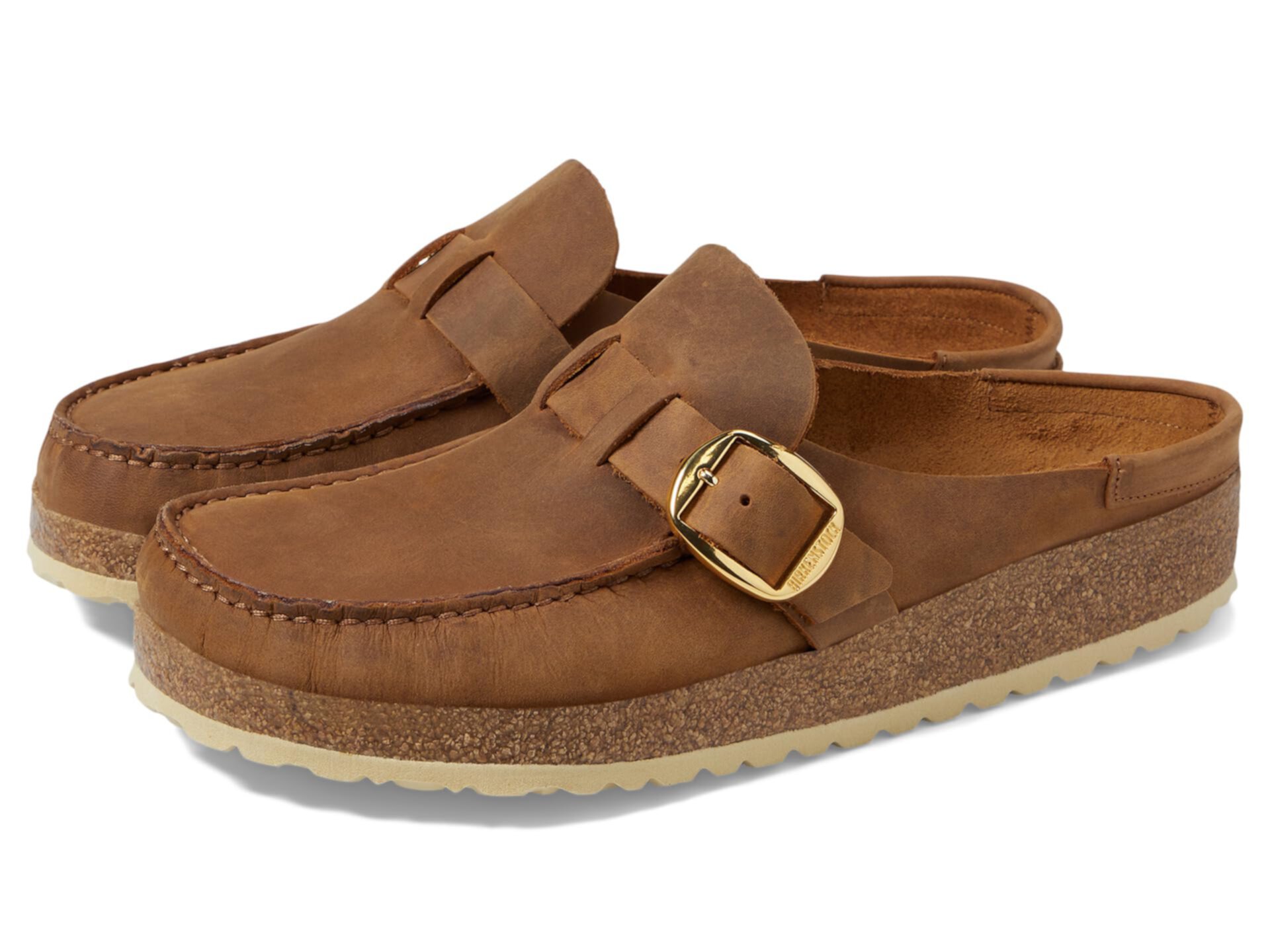 Слайды Buckley из оливковой кожи от Birkenstock с амортизирующей стелькой Birkenstock