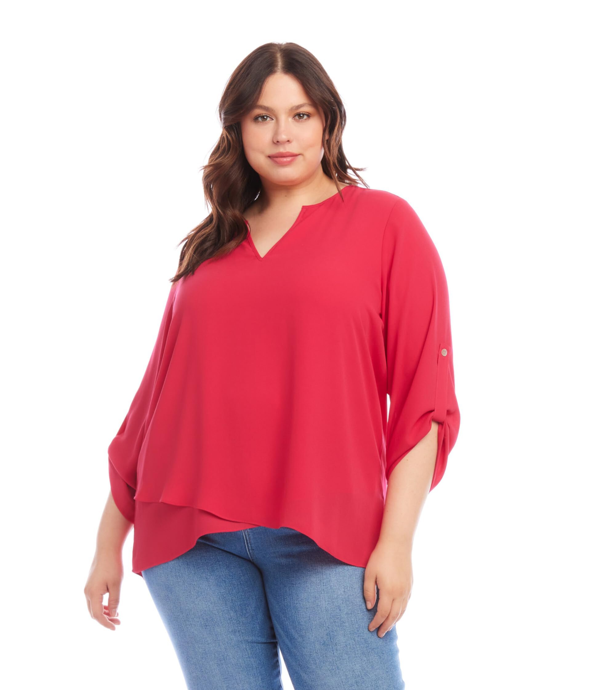 Женская Блузка Karen Kane Asymmetric Hem Wrap Top Karen Kane