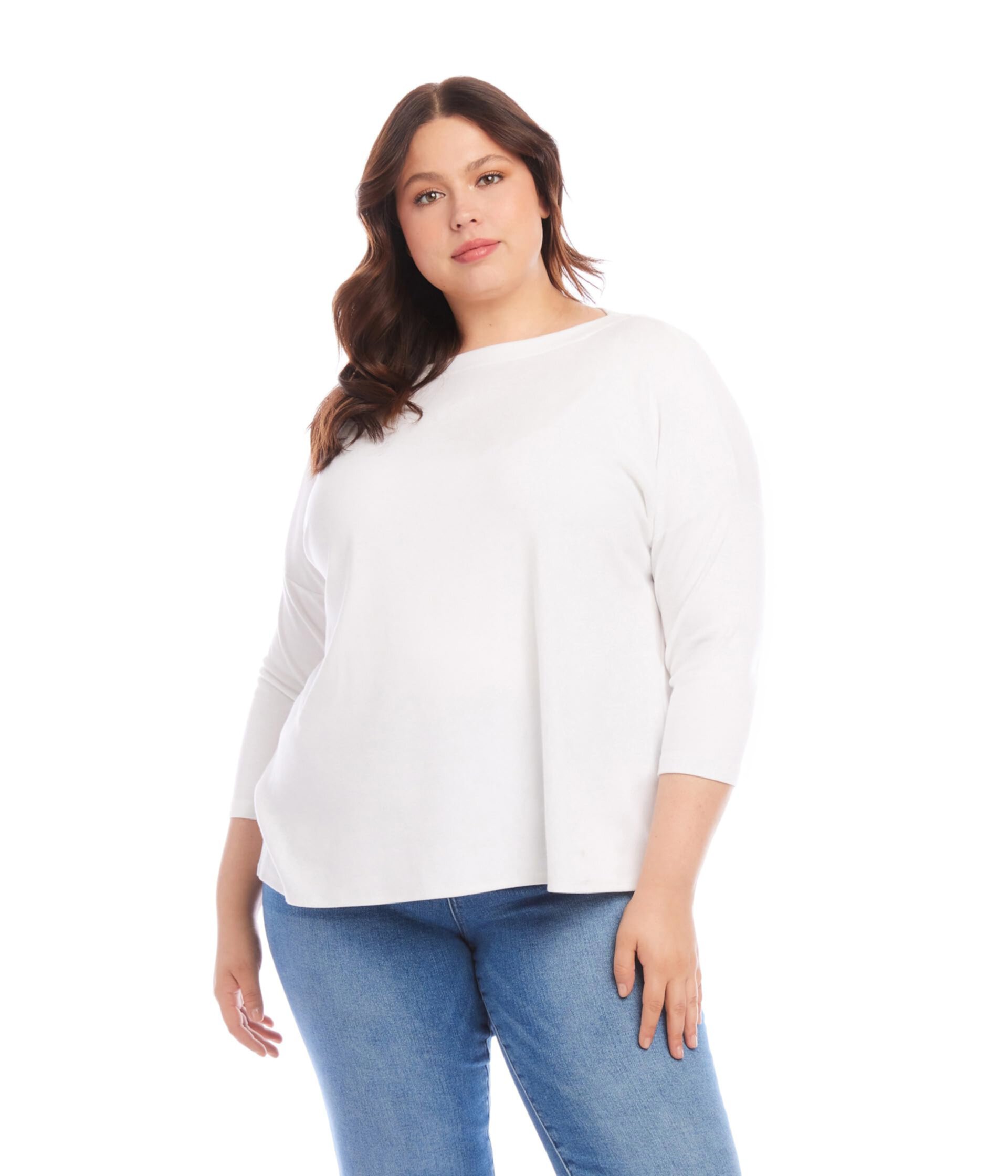 Женская Блузка Karen Kane Plus Size Boatneck Top Karen Kane