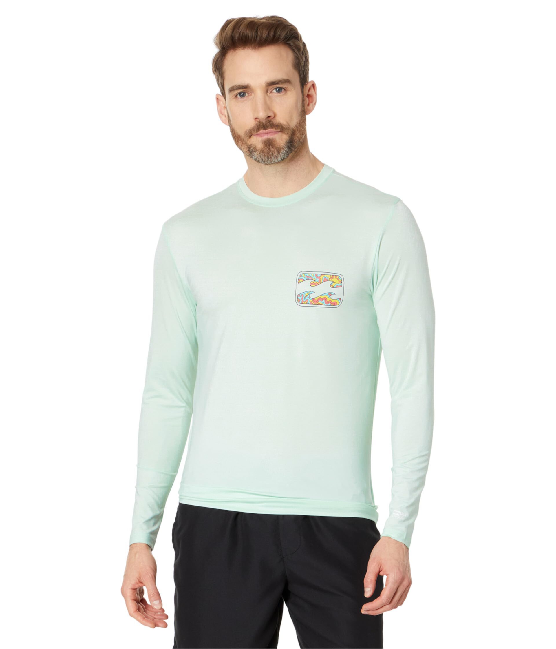 Crayon Wave Loose Fit Long Sleeve Rashguard Billabong