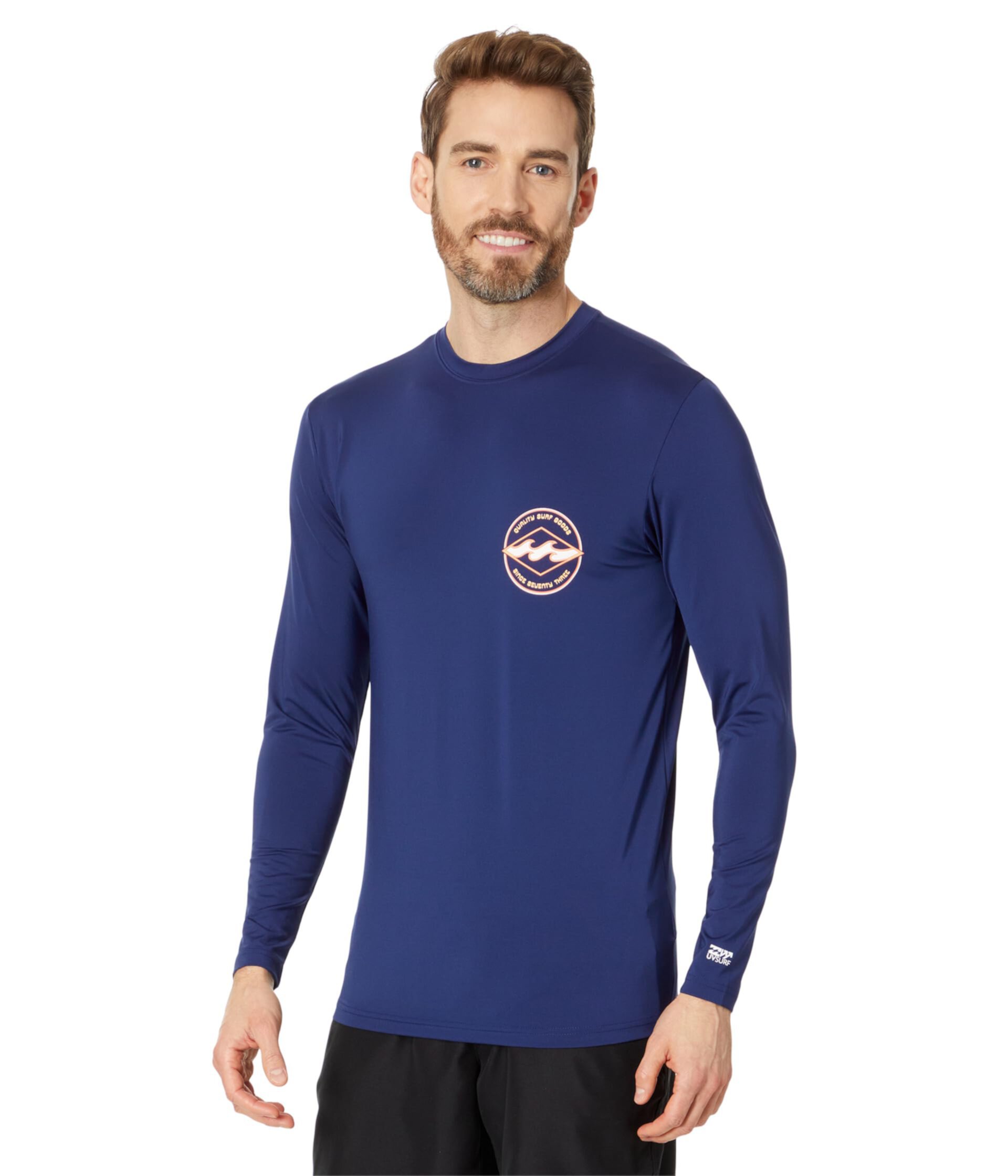 Лонгслив с длинными рукавами от Billabong Rashguard Rotor Diamond Loose Fit, 85% полиэстер, 15% эластан Billabong