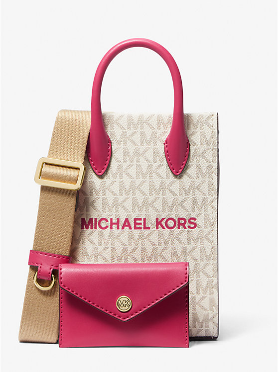 Очень маленькая сумка через плечо для смартфона с фирменным логотипом Mirella Michael Kors
