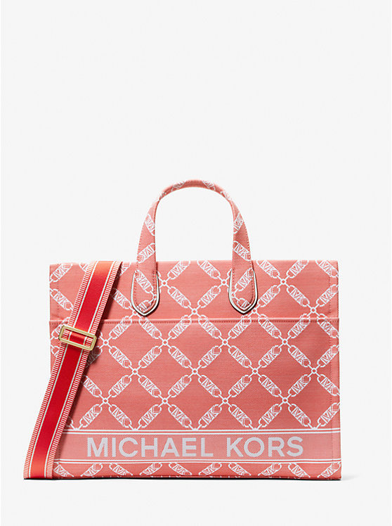 Жаккардовая большая сумка-тоут Gigi Empire с логотипом Michael Kors