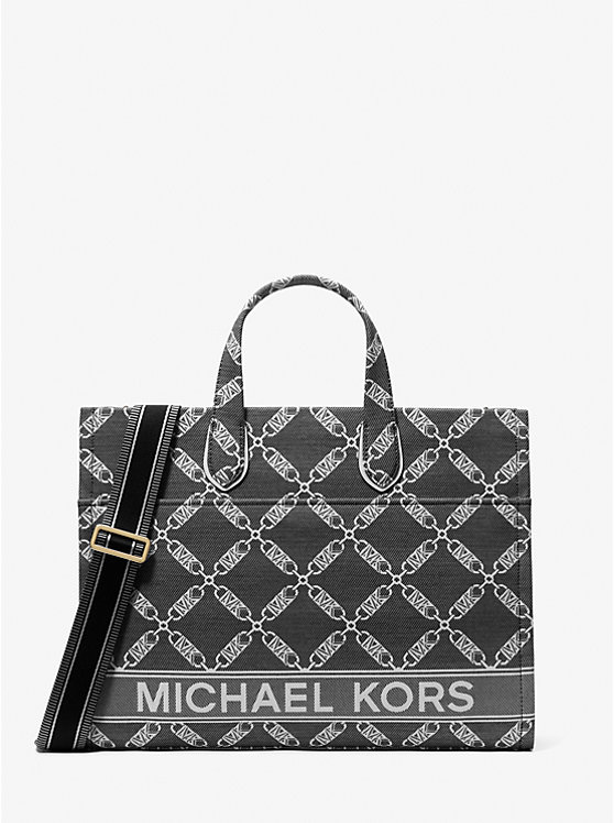 Жаккардовая большая сумка-тоут Gigi Empire с логотипом Michael Kors
