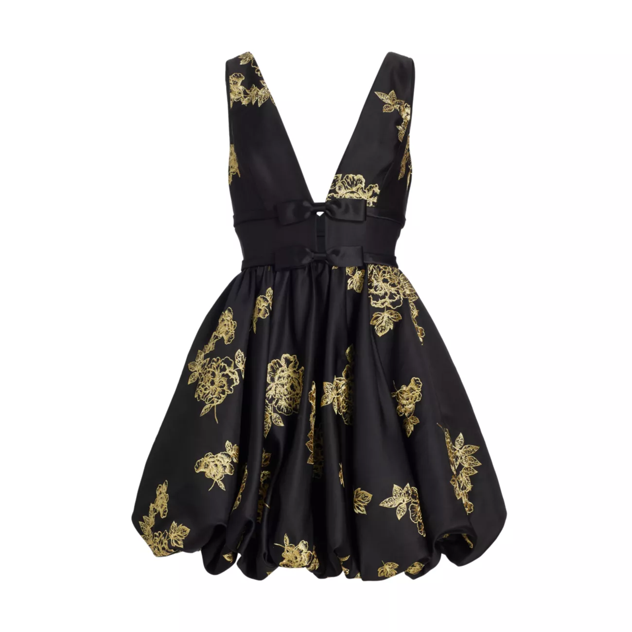Украшенный бантом &amp; Мини-платье с эффектом металлик Marchesa Notte