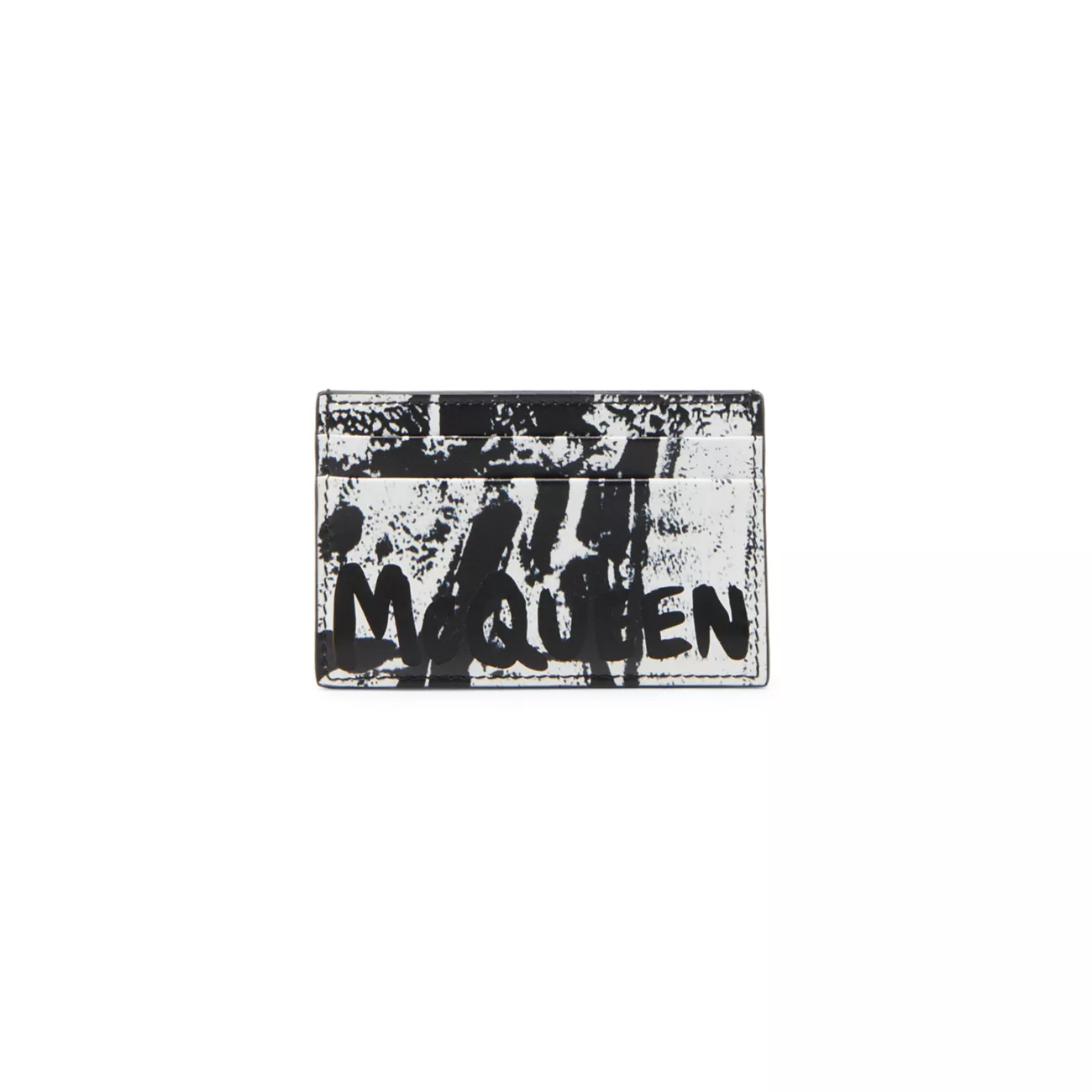 Кожаный футляр для карт с логотипом и граффити Alexander McQueen