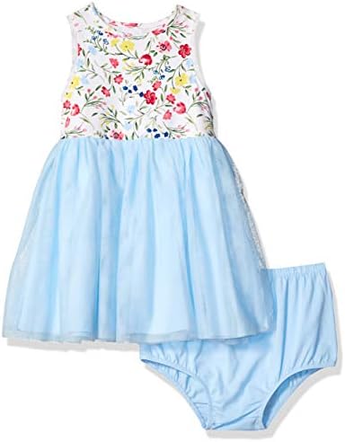 Комплект из сетчатого платья и трусиков без рукавов для девочки Little Me, синий, 3 месяца Little Me