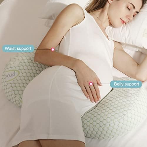 Pregnancy Pillow U-Shaped Maternity Pillow in Ice Silk with Adjustable Width for Summer for Hip, Waist and Tummy Support (Color : A5, Size : 76x38cm) Pillow BIENKA