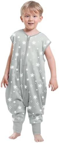 Lictin Toddler Sleep Sacks 0.5Tog - Toddler Wearable Blanket with Legs, 100% Cotton 2-Way Zipper Sleeveless Sleep Sack Lictin