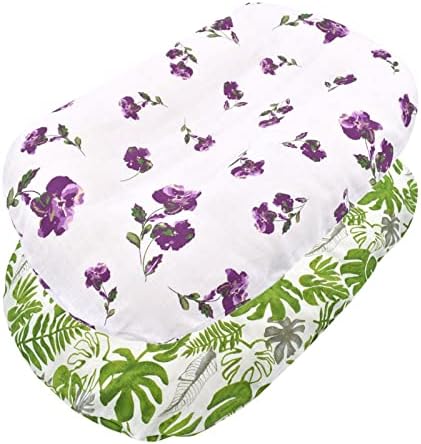 EnJoCho Removable Slipcover 2 Pack for Newborn Lounger Cover Baby Muslin Dinosaur Floral Cotton Super Soft EnJoCho