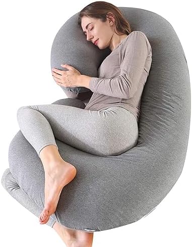 Подушки для беременных yoyomax, Подушка для беременных для всего тела. Подушка для беременных из пены с эффектом памяти со съемными подушками для сна для беременных, C-светло-серый/темно-синий. Yoyomax